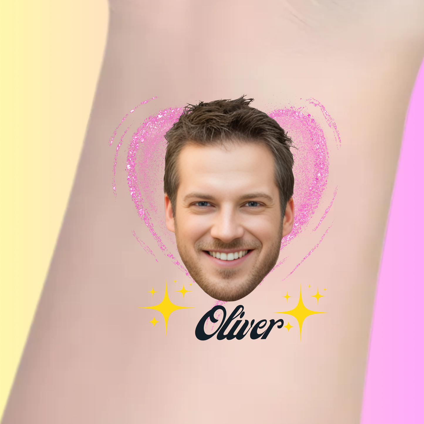 Face Tattoo with Sparkle Heart – Premium Custom Bachelorette Tattoos