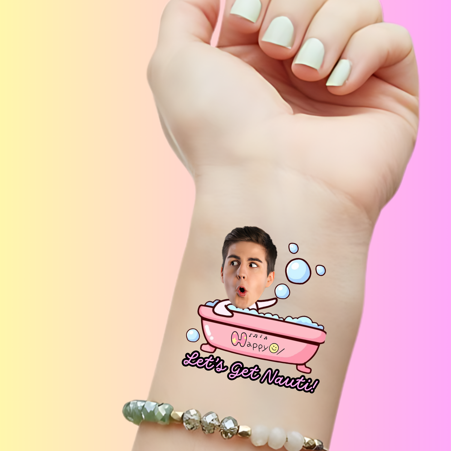 Let’s Get Nauti Bubble Bath – Premium Custom Bachelorette Tattoos