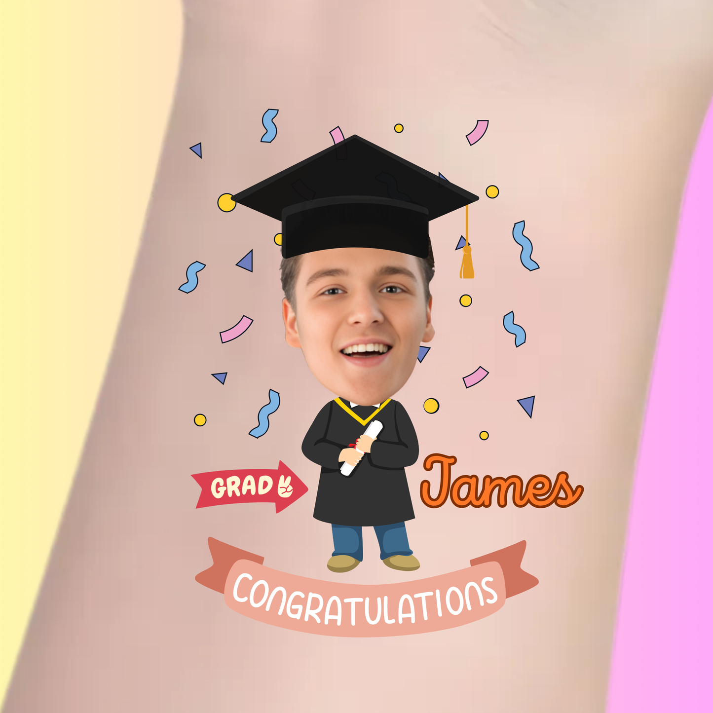 Confetti Grad โ Premium Custom Graduation Tattoos