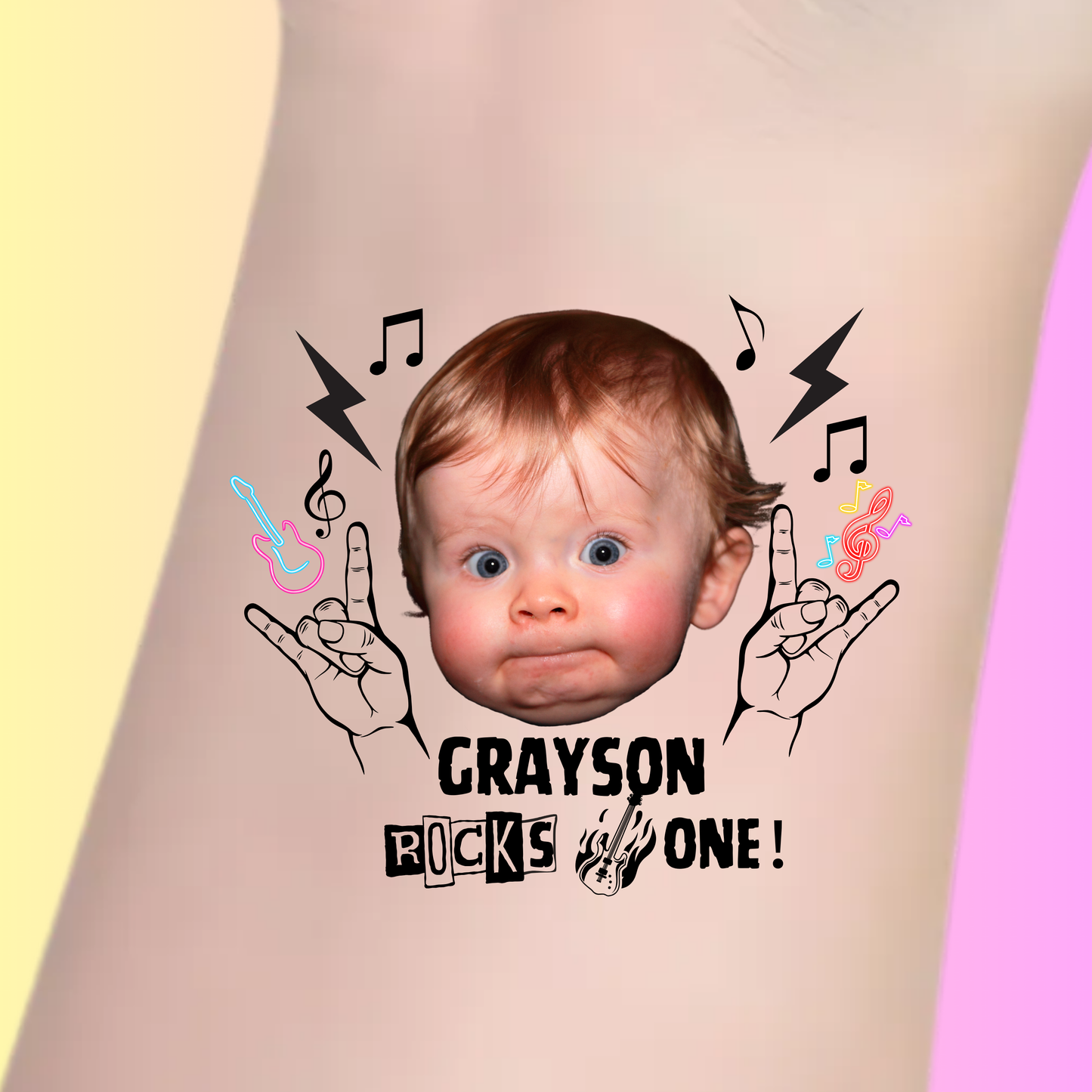 Rock Star Birthday Tattoo - Premium Custom Birthday Tattoos