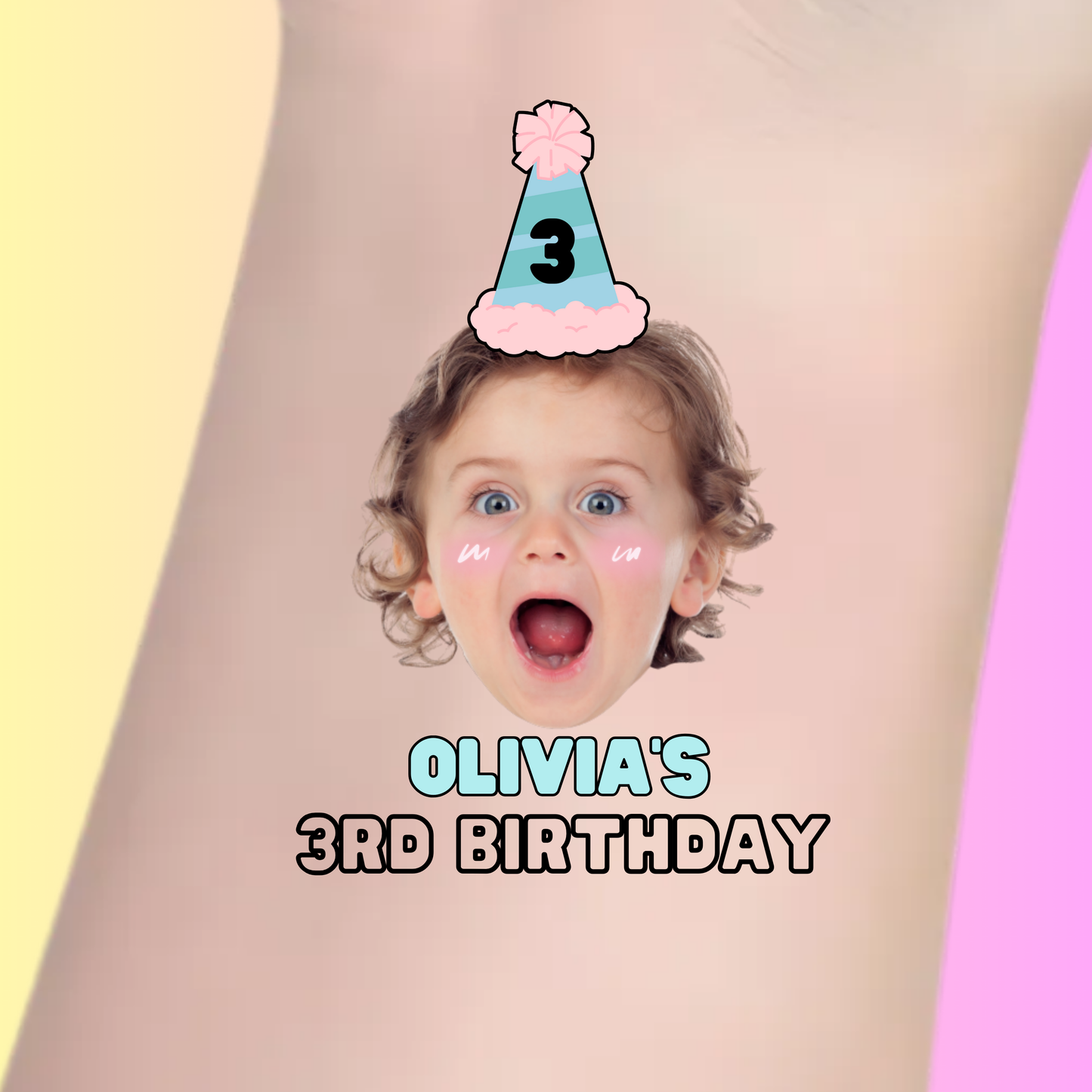 Party Hat Birthday Fun - Premium Custom Birthday Tattoos