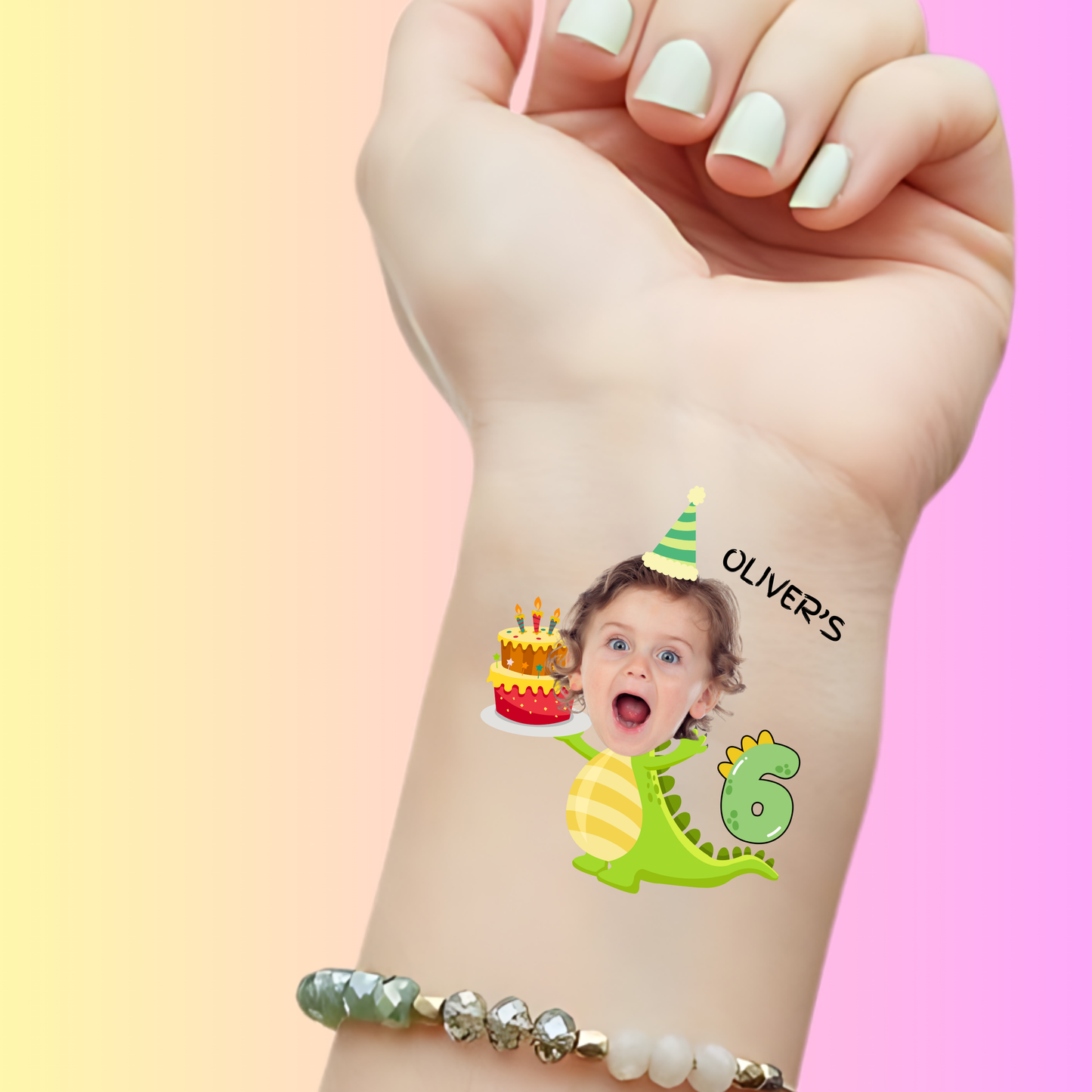 Dino Party - Premium Custom Birthday Tattoos