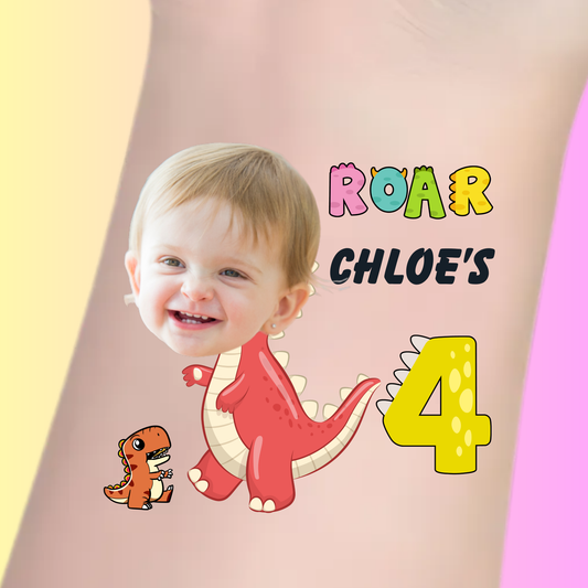 Dino Roar Birthday – Premium Custom Birthday Tattoos