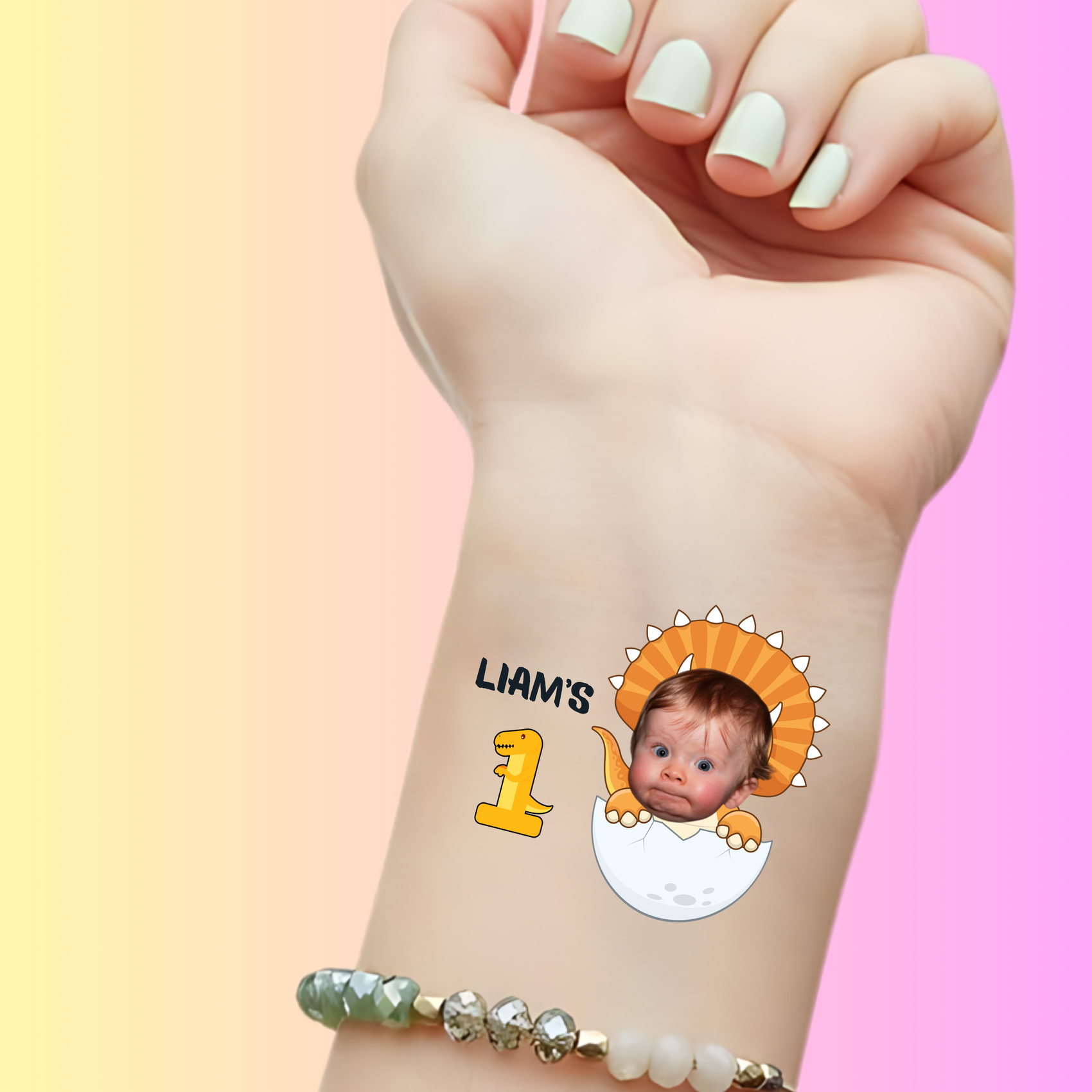 Custom Kids Birthday Tattoos - Dinosaur Hatchling Birthday
