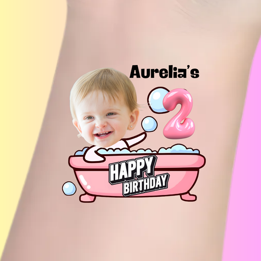 Bubbly Birthday - Premium Custom Birthday Tattoos