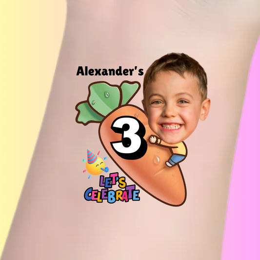 Carrot Celebration  - Premium Custom Birthday Tattoos