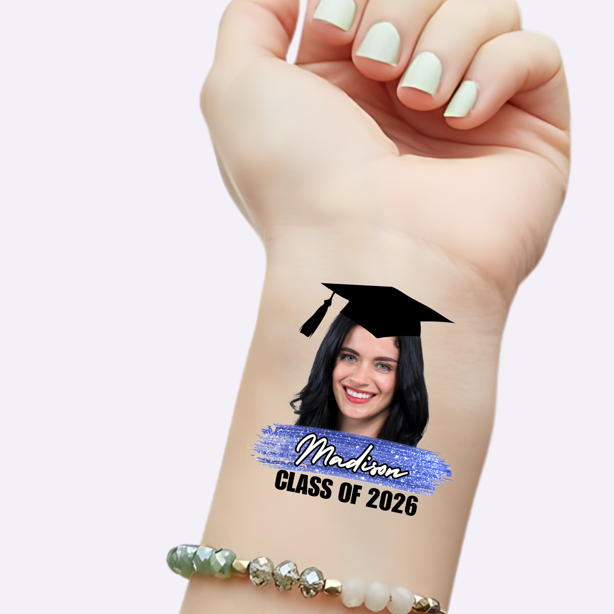 Custom Graduation Tattoos - Blue Brushstroke Class of