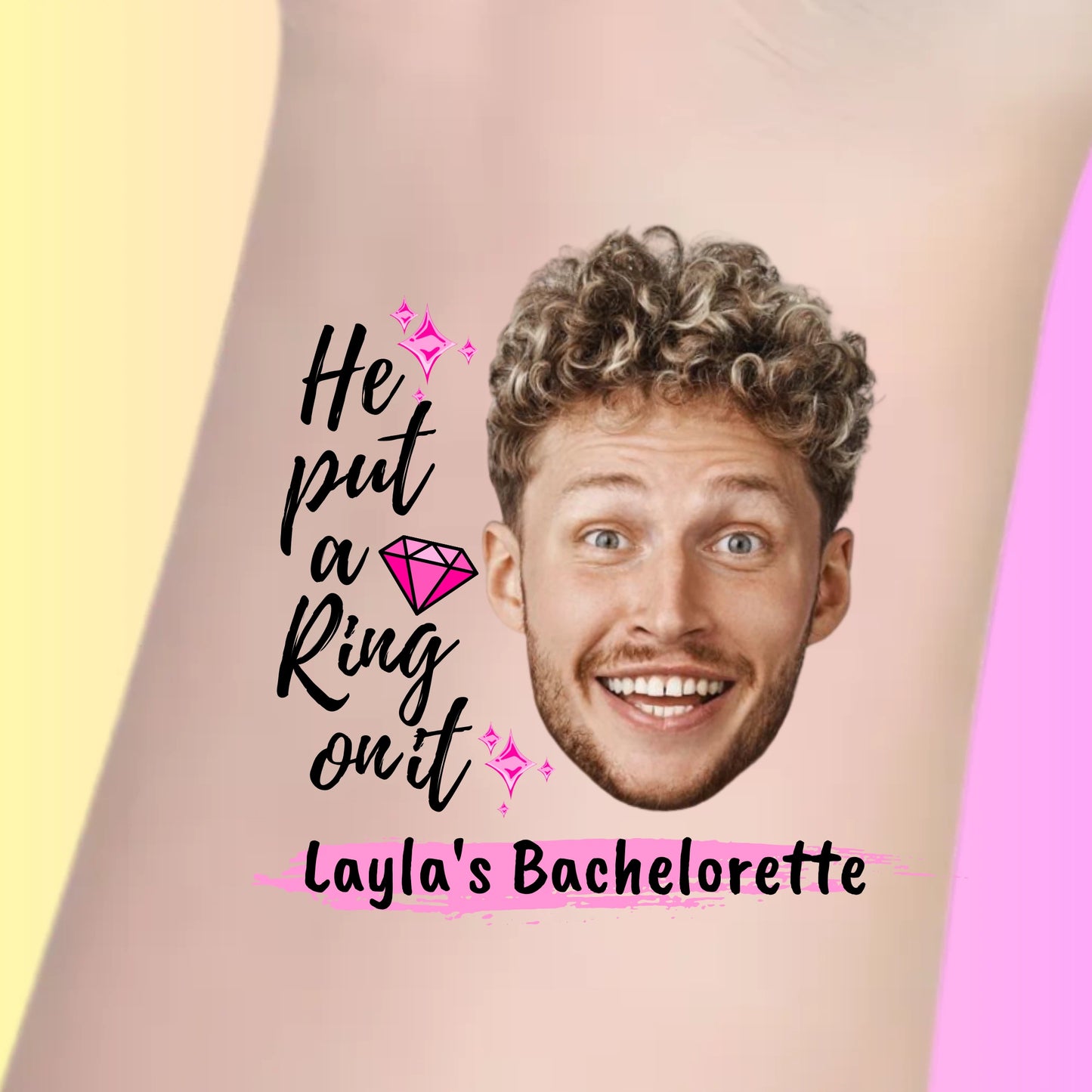 Custom Bachelorette Temporary Tattoos -  He Put a Ring on It