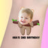 Custom temporary tattoo with baby girl face on sloth body holding branch, personalized party favor for Mia&