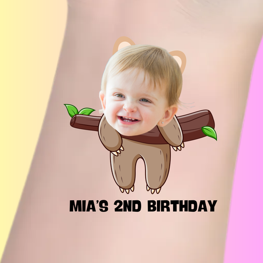 Sloth Fun Birthday - Premium Custom Birthday Tattoos