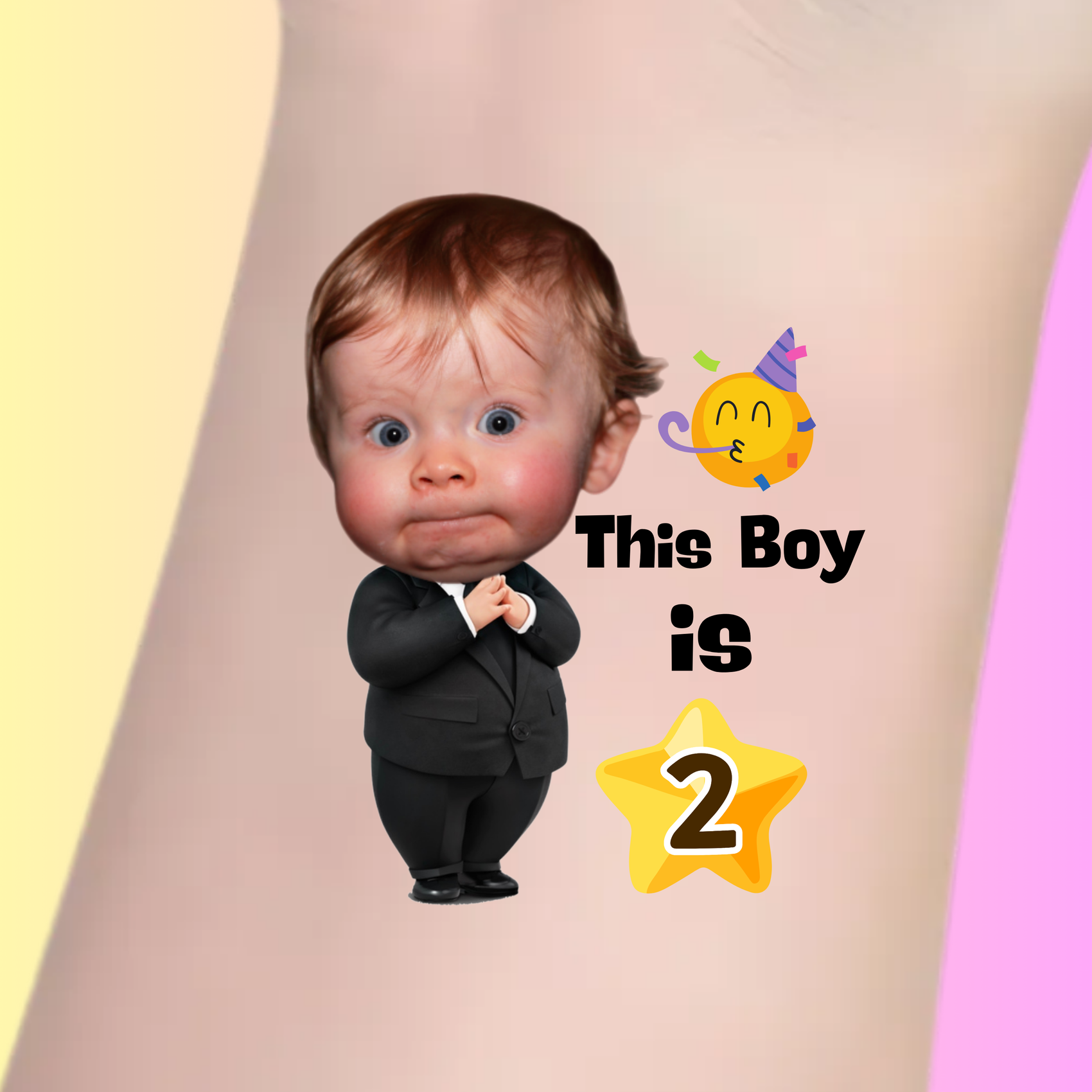 Custom Kids Birthday Tattoos - Little Boss Birthday
