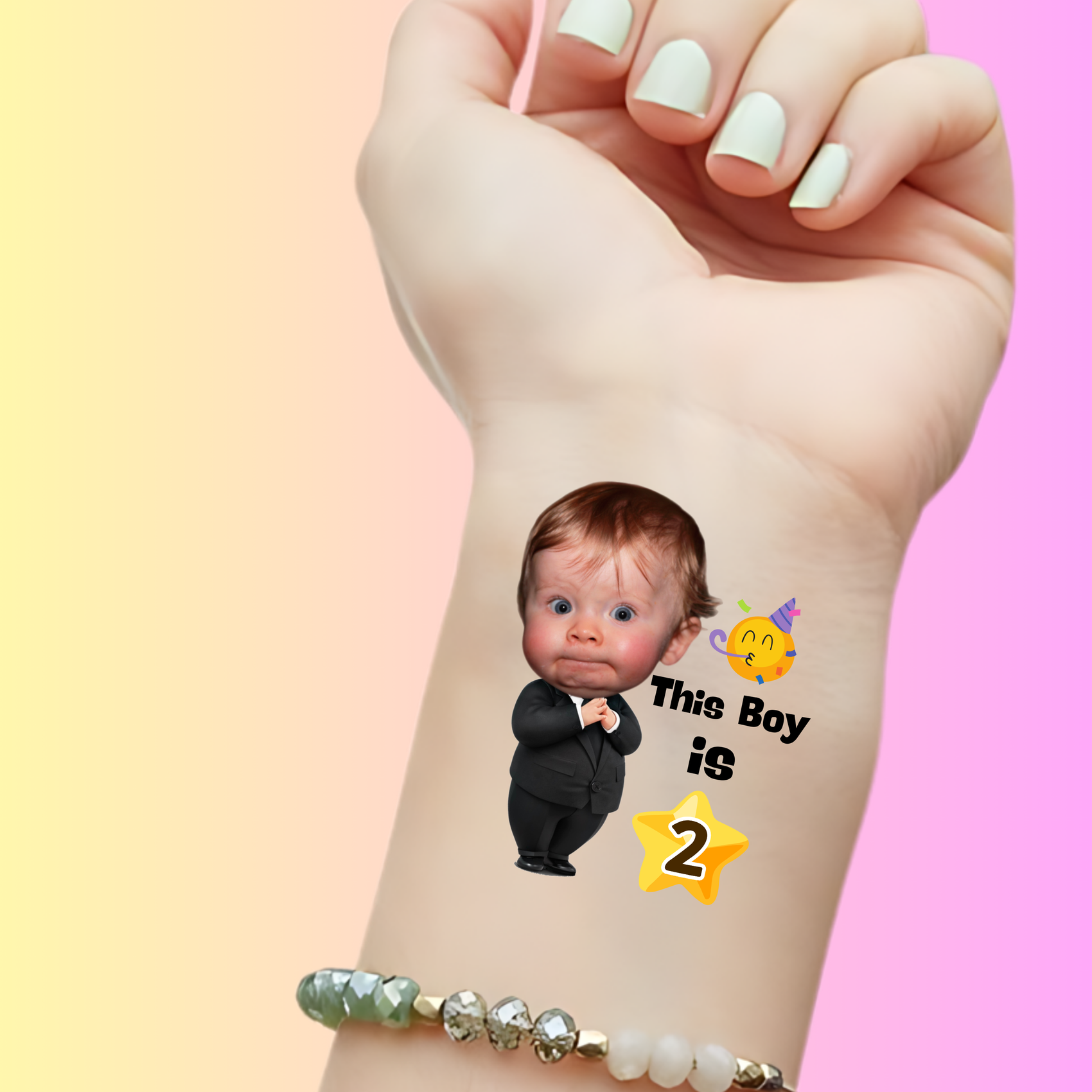 Custom Kids Birthday Tattoos - Little Boss Birthday