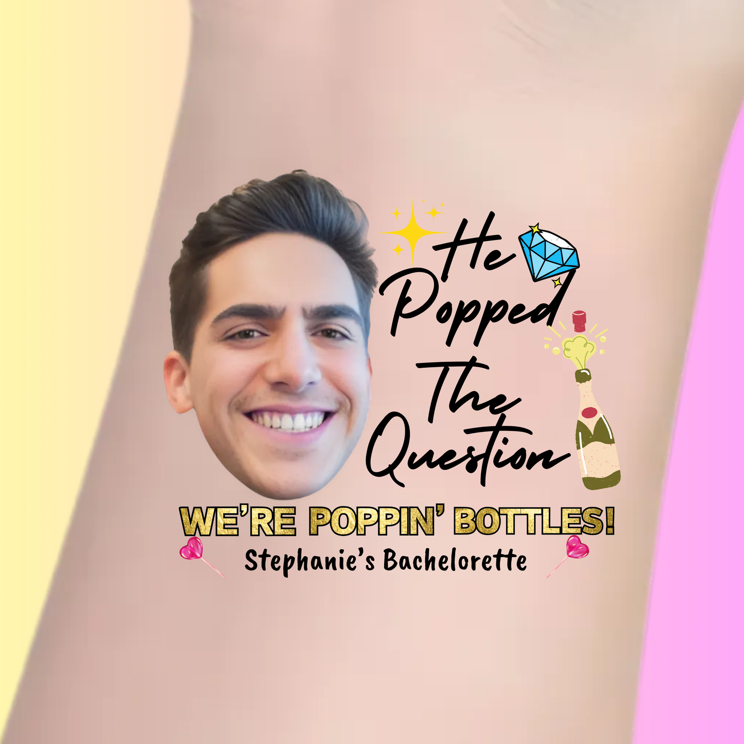 He Popped the Question – Premium Custom Bachelorette Tattoos