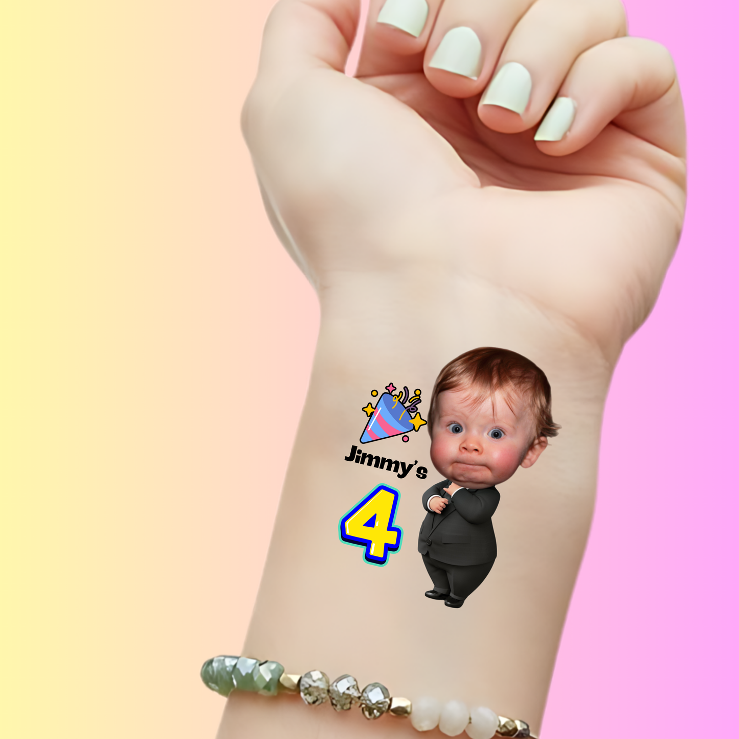Party Star Birthday - Premium Custom Birthday Tattoos