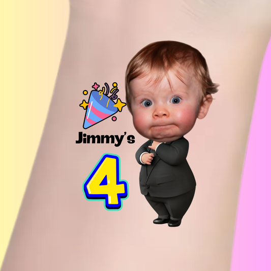 Party Star Birthday - Premium Custom Birthday Tattoos