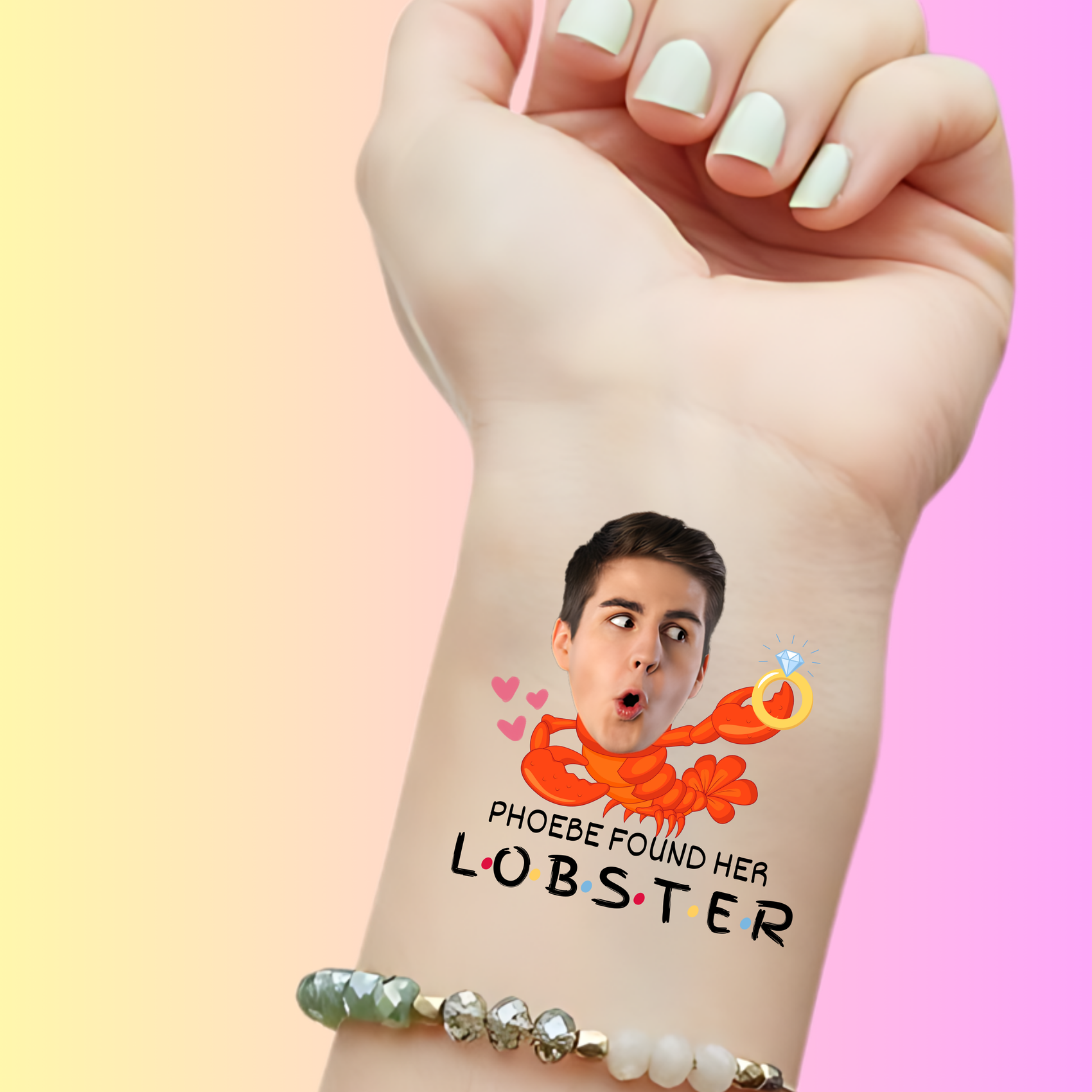 Custom Bachelorette Temporary Tattoos: Found Her Lobster