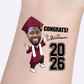Custom Graduation Tattoos - Burgundy Gown Graduate