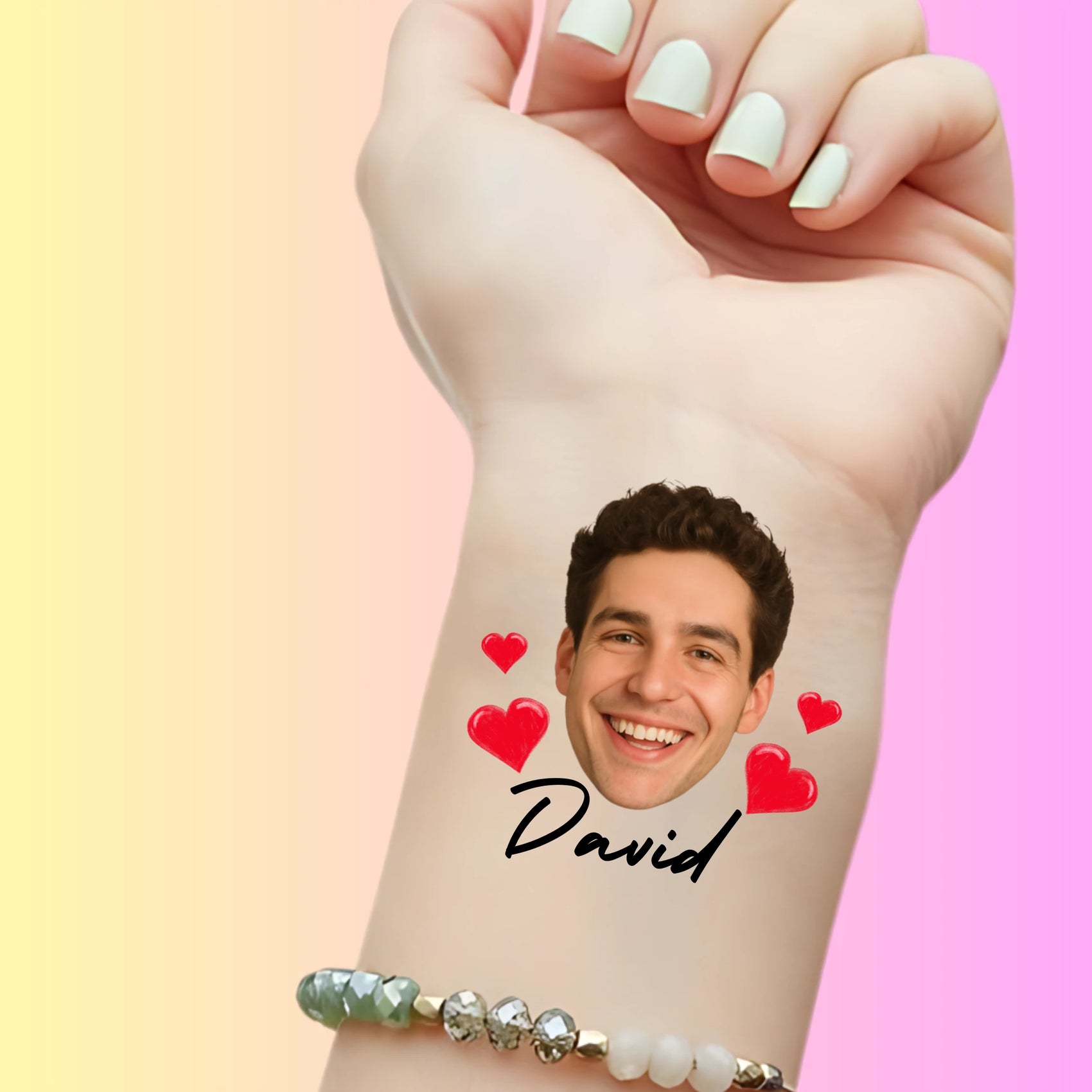 Custom Bachelorette Temporary Tattoos -  Red Hearts Bachelorette