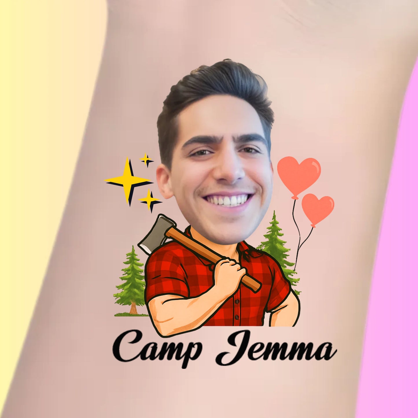 Custom Bachelorette Temporary Tattoos -  Camp Adventure