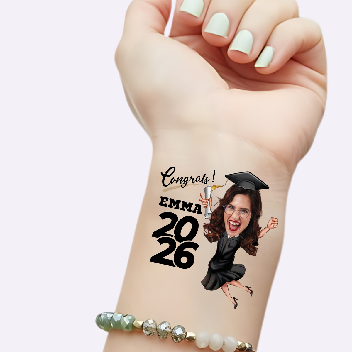 Jumping Graduate Bold Year – Custom Graduation Tattoos