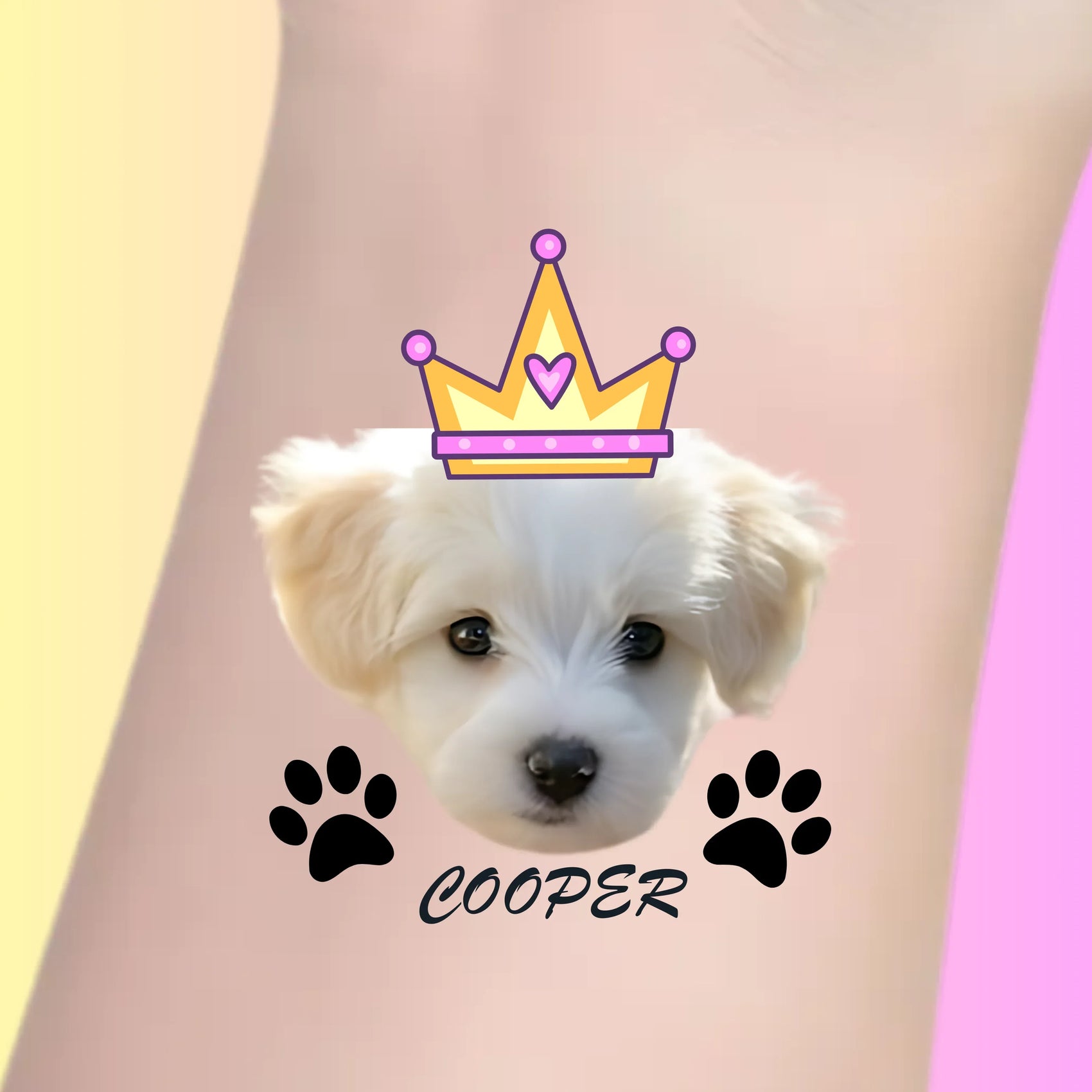 Custom Pet Temporary Tattoos - Pawsome Royal Portrait