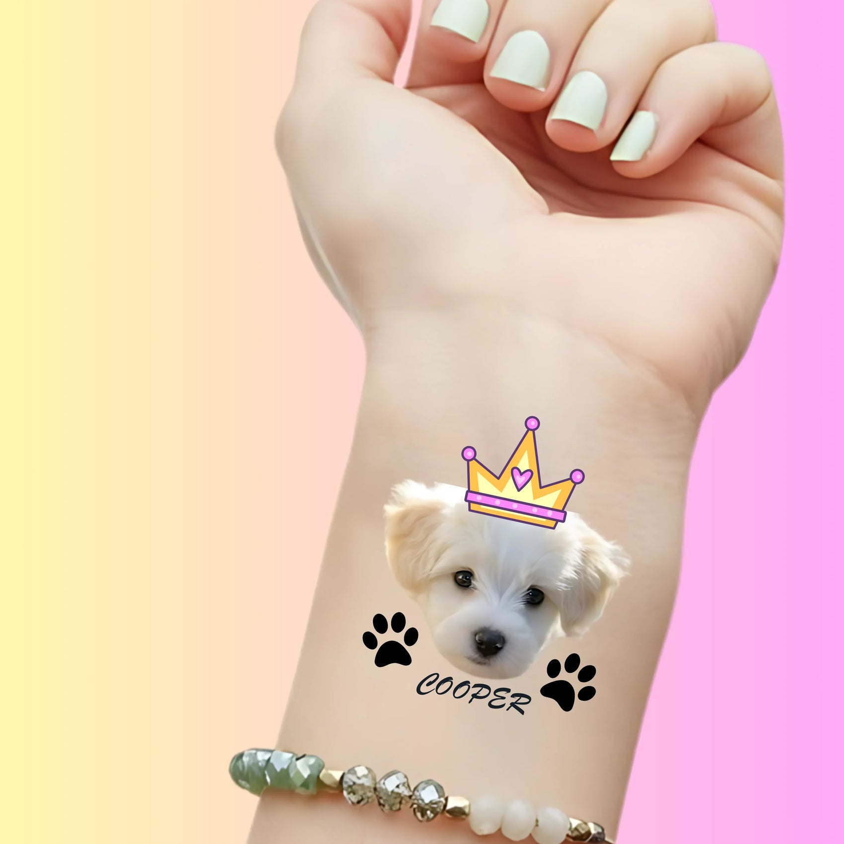 Custom Pet Temporary Tattoos - Pawsome Royal Portrait