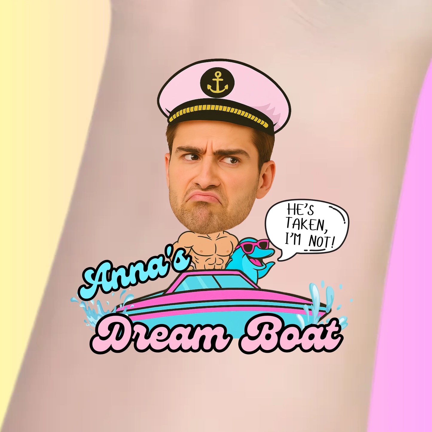 Custom Bachelorette Temporary Tattoos - Dream Boat Yacht