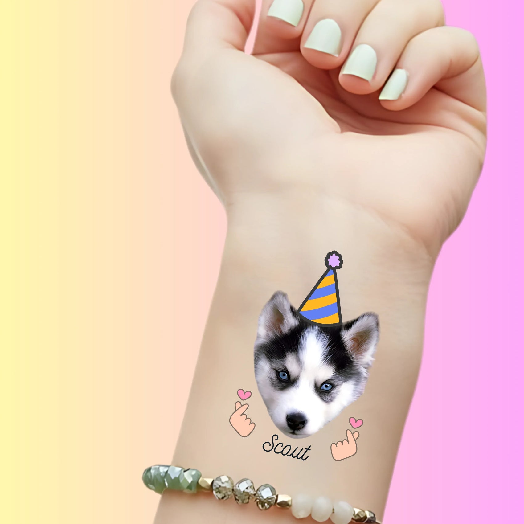 Custom Pet Face Temporary Tattoos - Pawsome Party