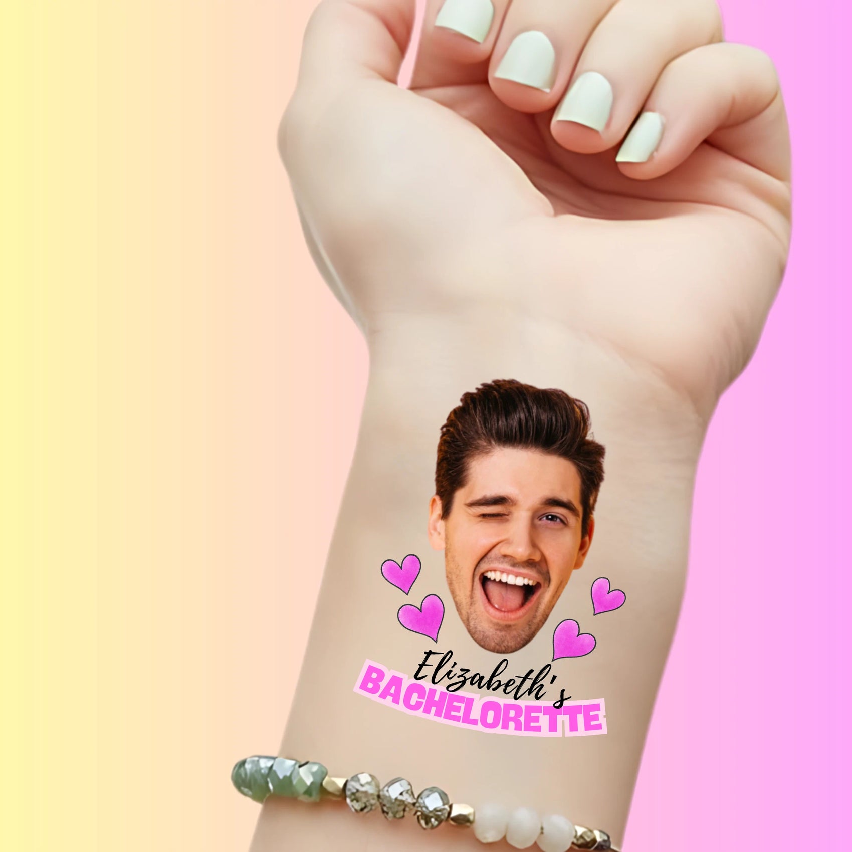 Custom Bachelorette Temporary Tattoos - Pink Bach
