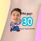 Custom Birthday Temporary Tattoos - Funny Cowboy