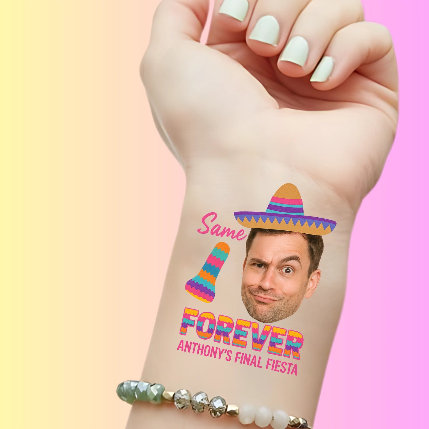 Custom Bachelorette Temporary Tattoos - Final Fiesta
