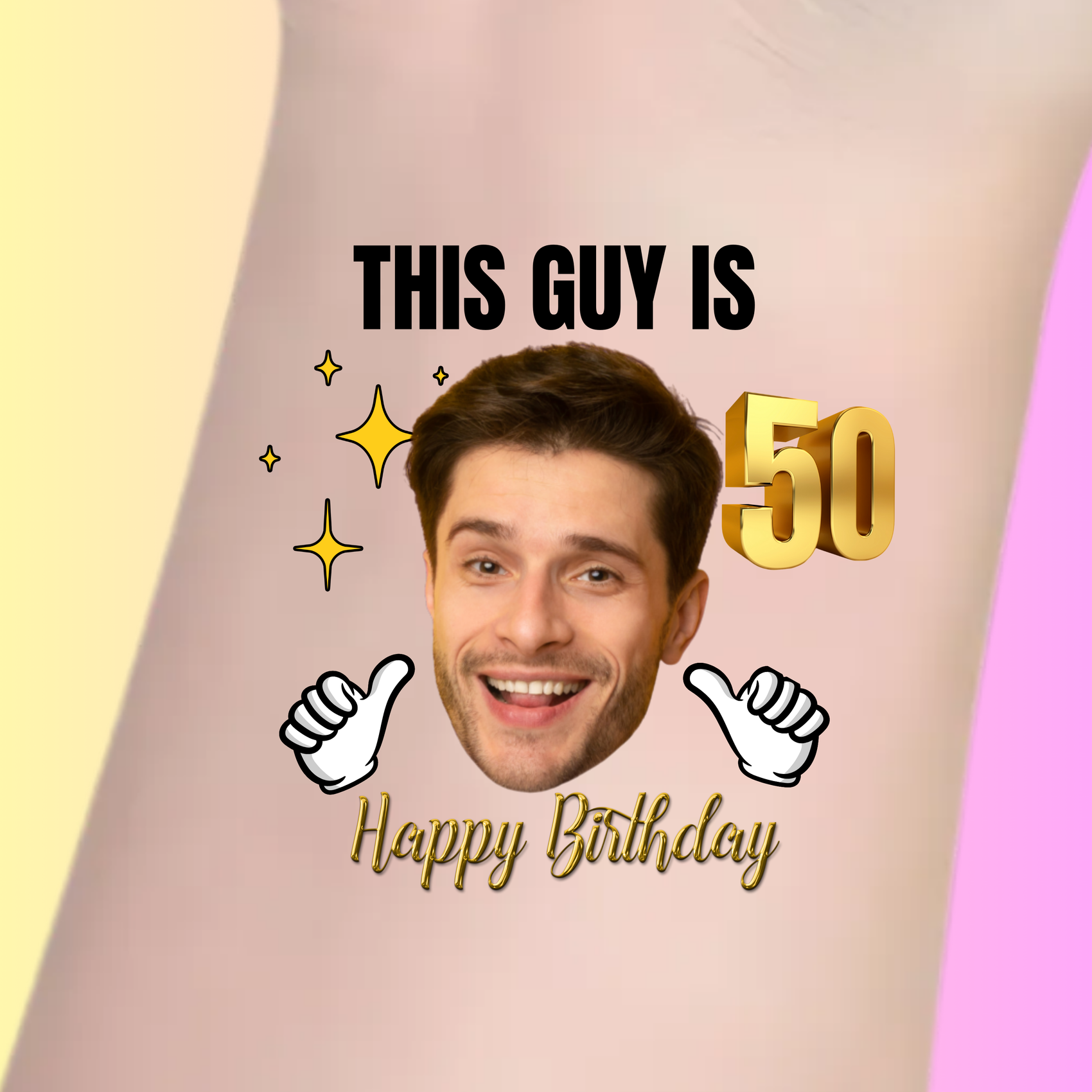 Custom Birthday Temporary Tattoos - This Guy Is 50