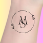 Custom Wedding Tattoos - Modern Circular Monogram