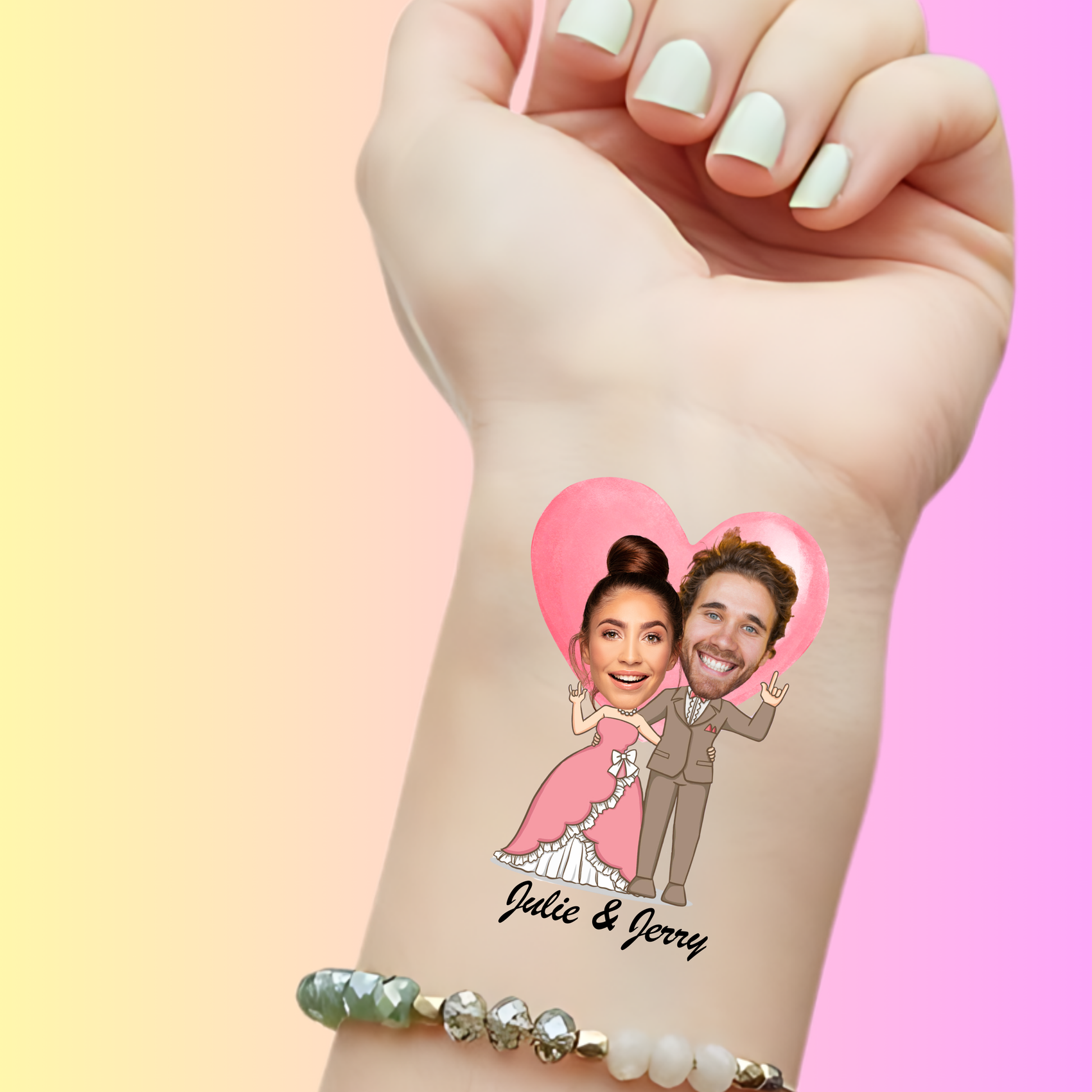 Custom Wedding Tattoos - Rocking Romance Heart