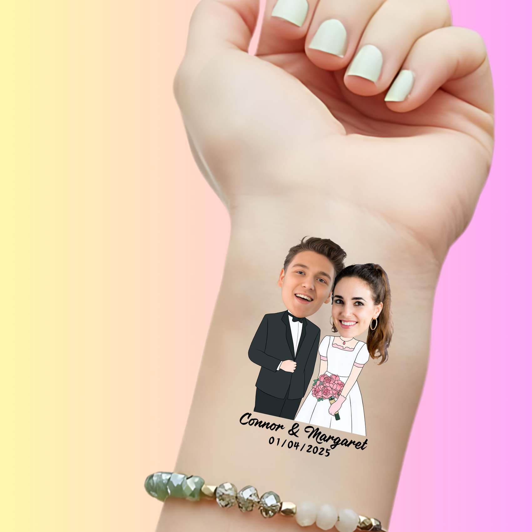 Custom Wedding Tattoos - Classic Romantic Couple