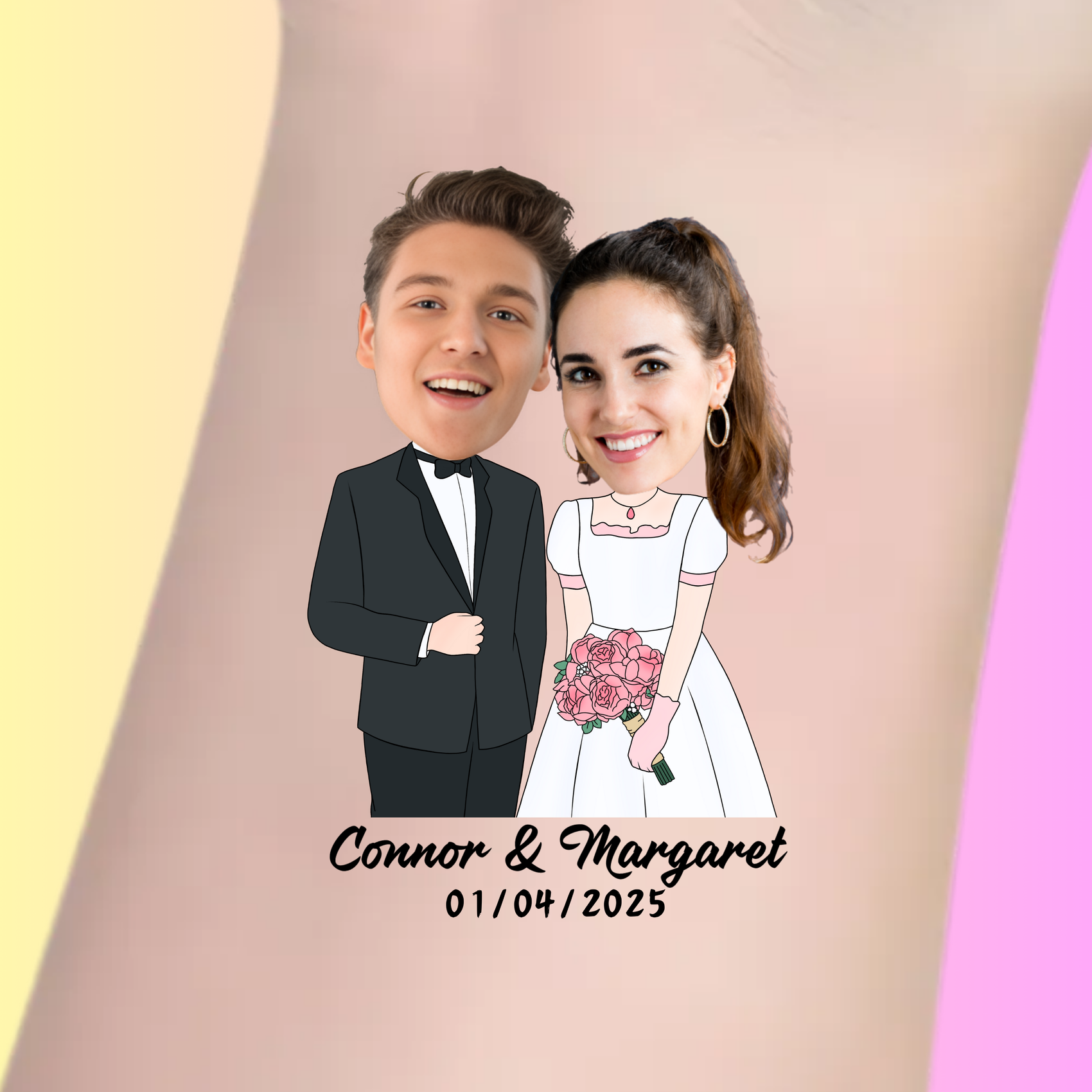 Custom Wedding Tattoos - Classic Romantic Couple