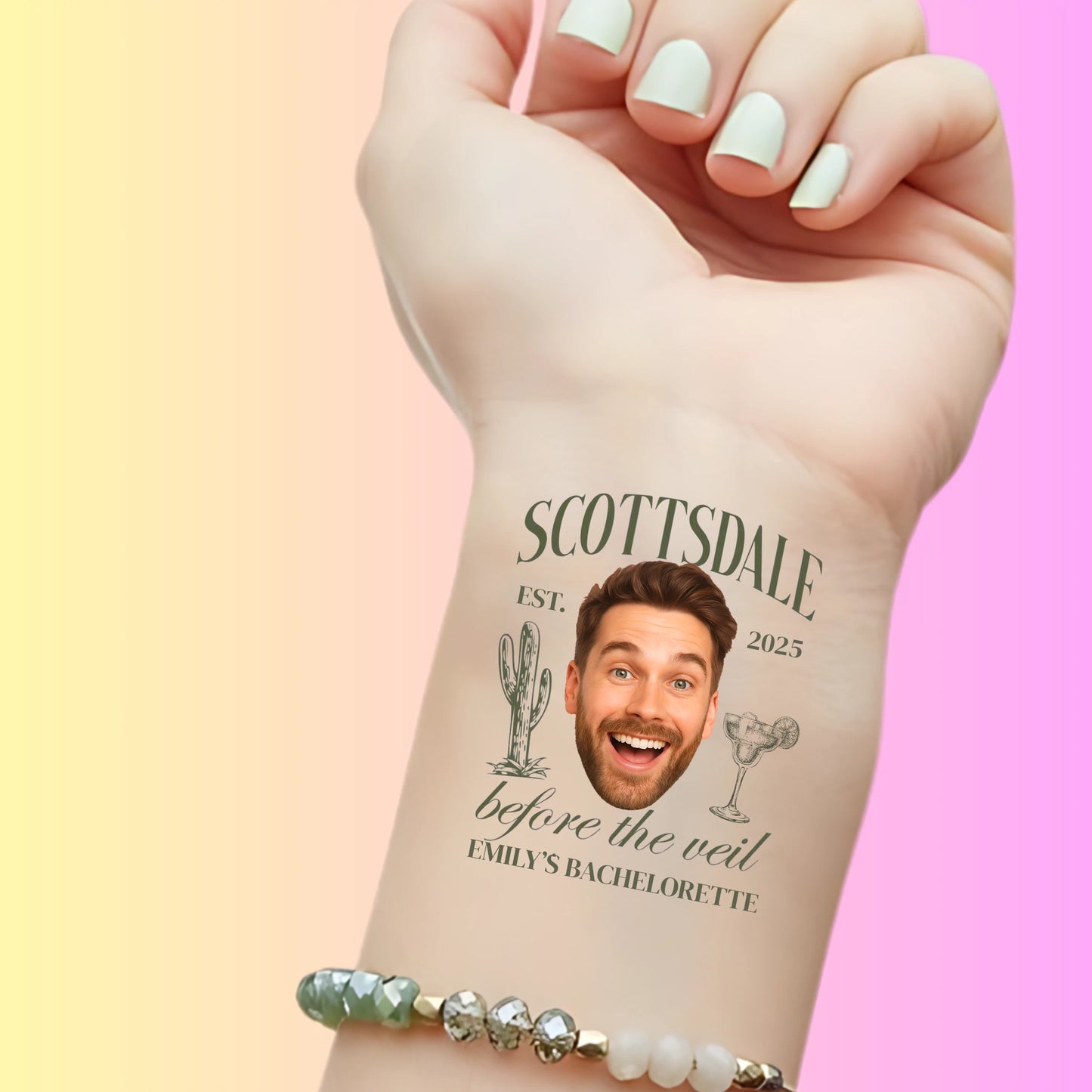 Custom Bachelorette Temporary Tattoos - Scottsdale Before the Veil
