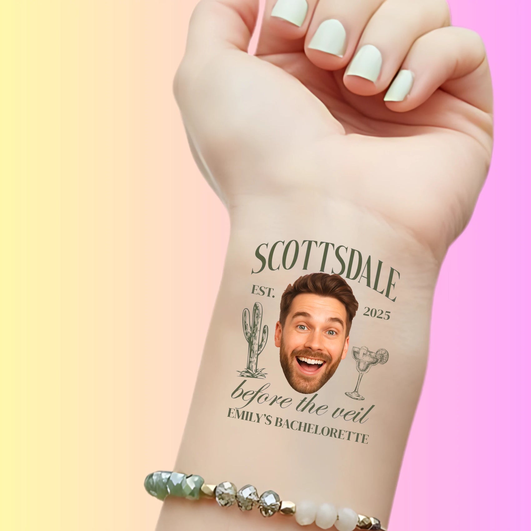 Custom Bachelorette Temporary Tattoos - Scottsdale Before the Veil