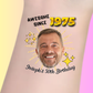 Custom Birthday Temporary Tattoos - Elegant Awesome Since Gold Sparkle Theme