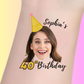 Custom Birthday Temporary Tattoos - Elegant Gold Glitter Hat