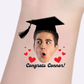 Custom Graduation Tattoos - Red Hearts Congrats