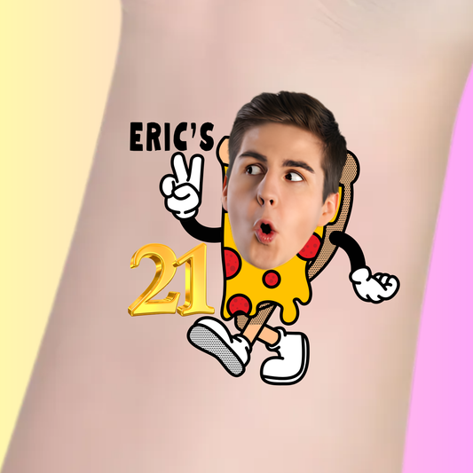 Pizza Party – Premium Custom Birthday Tattoos