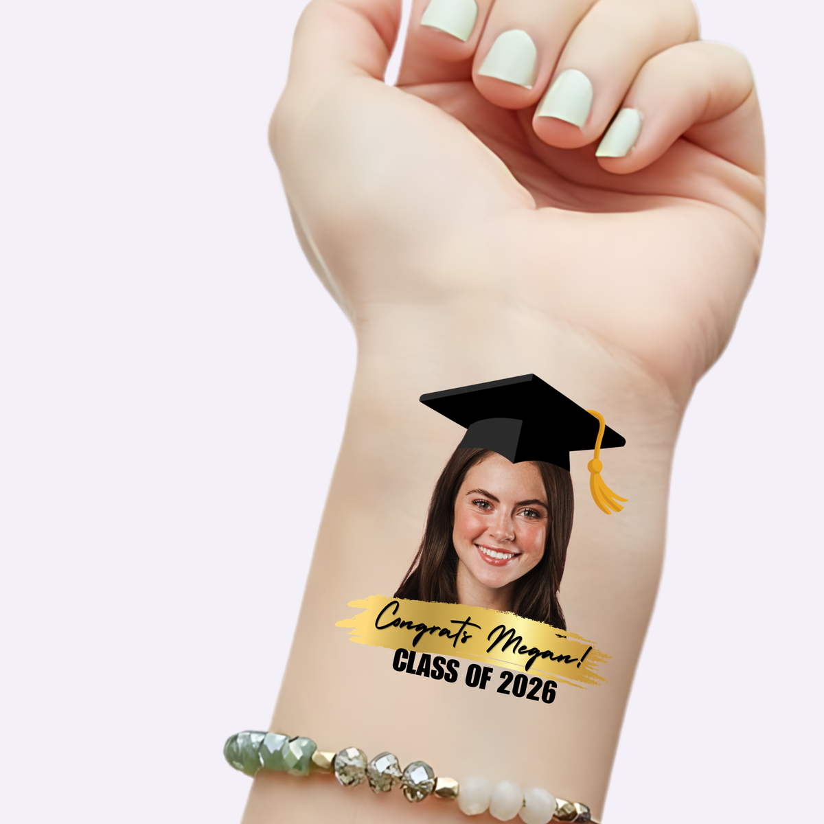 Custom Graduation Tattoos - Gold Brushstroke Class of