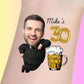 Custom Birthday Temporary Tattoos - Funny Suit and Beer Birthday