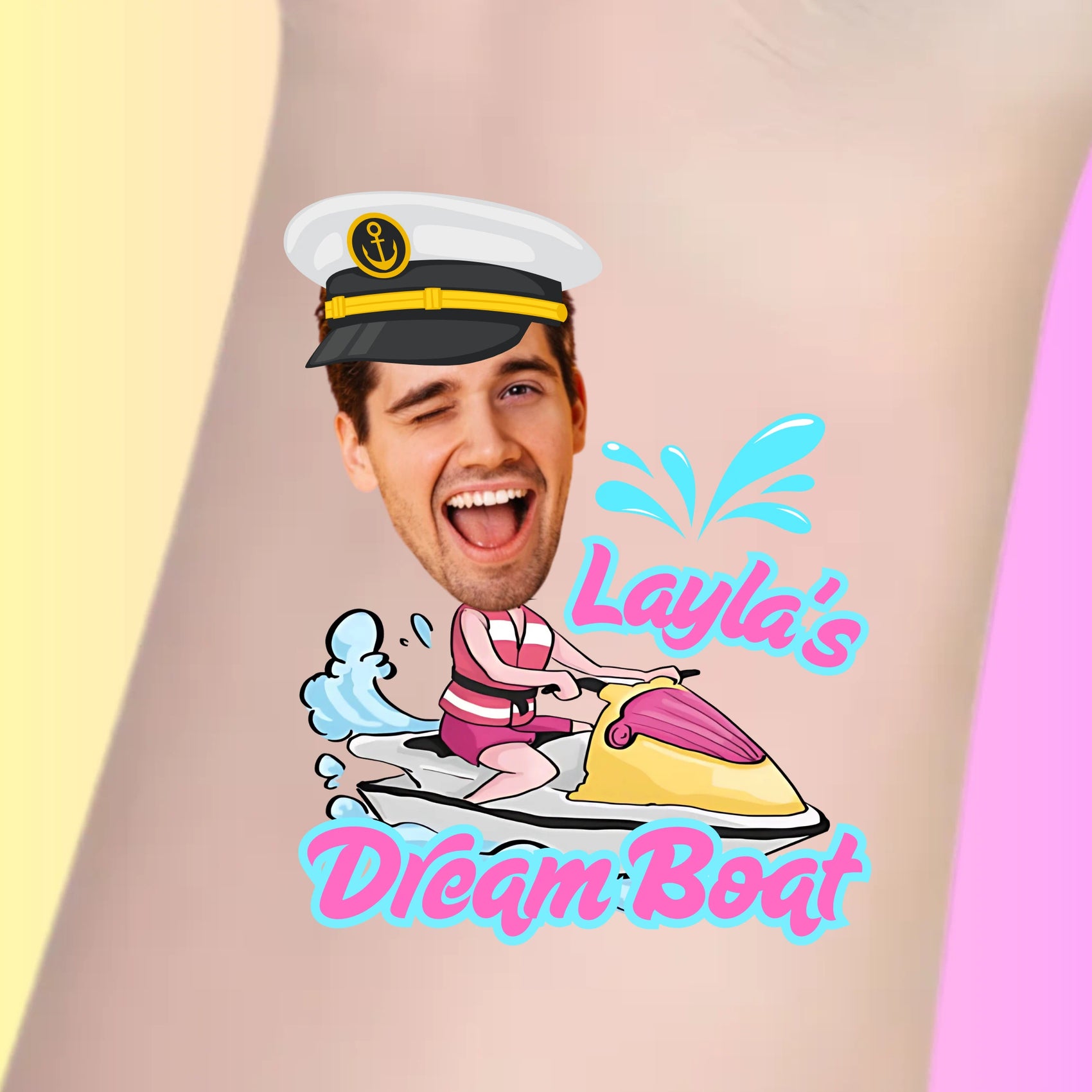 Custom Bachelorette Temporary Tattoos - Dream Boat