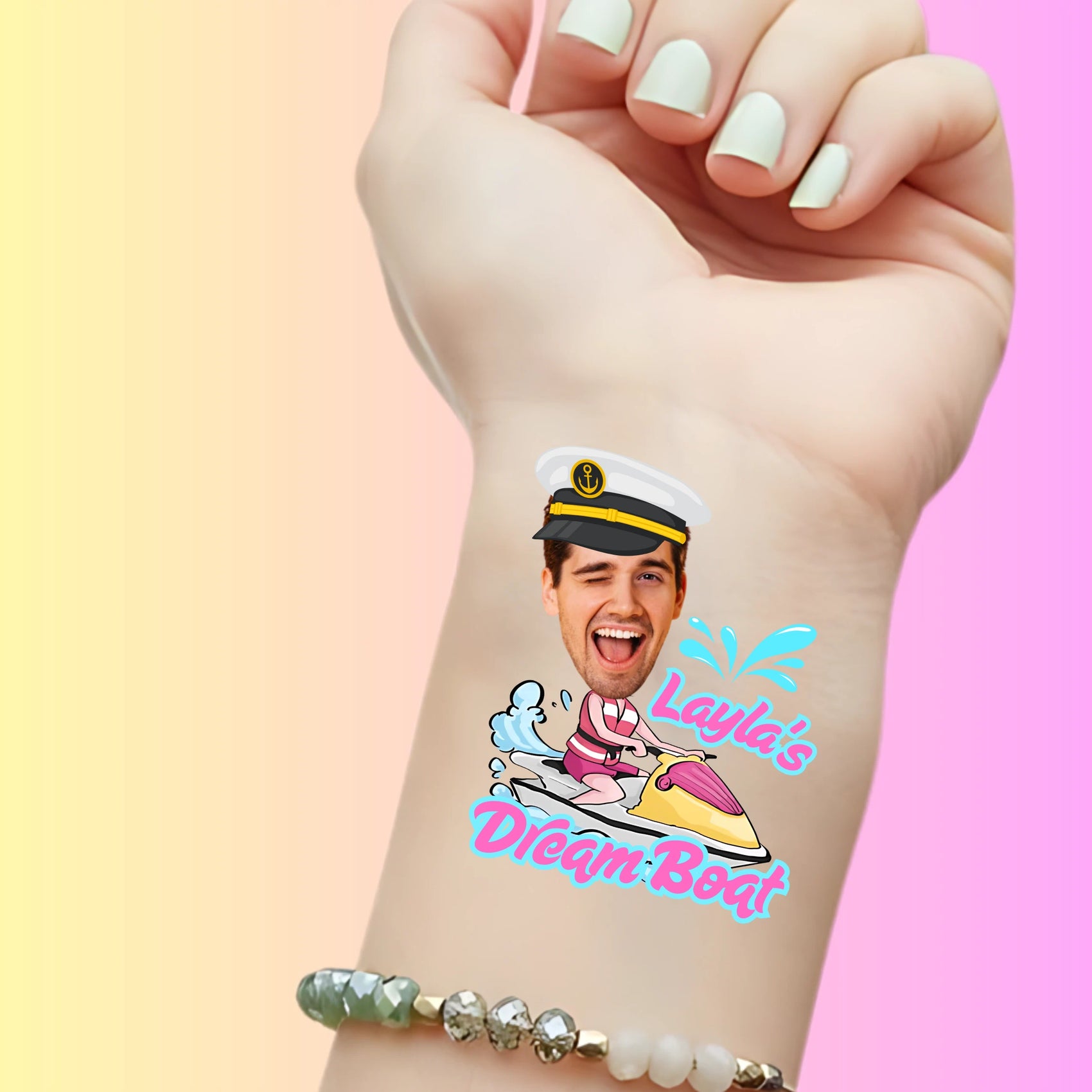 Custom Bachelorette Temporary Tattoos - Dream Boat