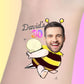 Custom Birthday Temporary Tattoos - Funny Bumble Bee Birthday