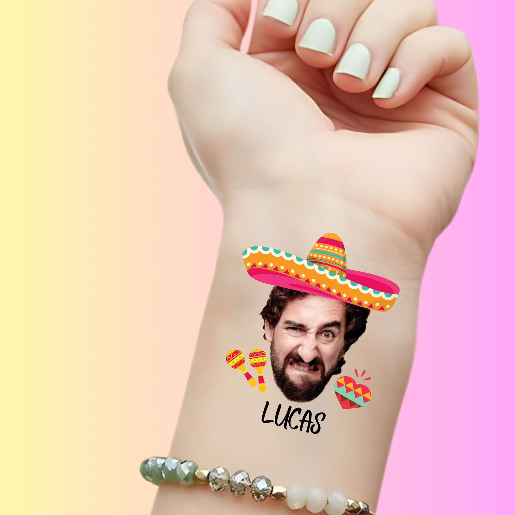 Custom Bachelorette Temporary Tattoos - Fiesta