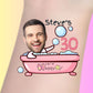 Custom Birthday Temporary Tattoos - Funny Pink Bathtub Birthday