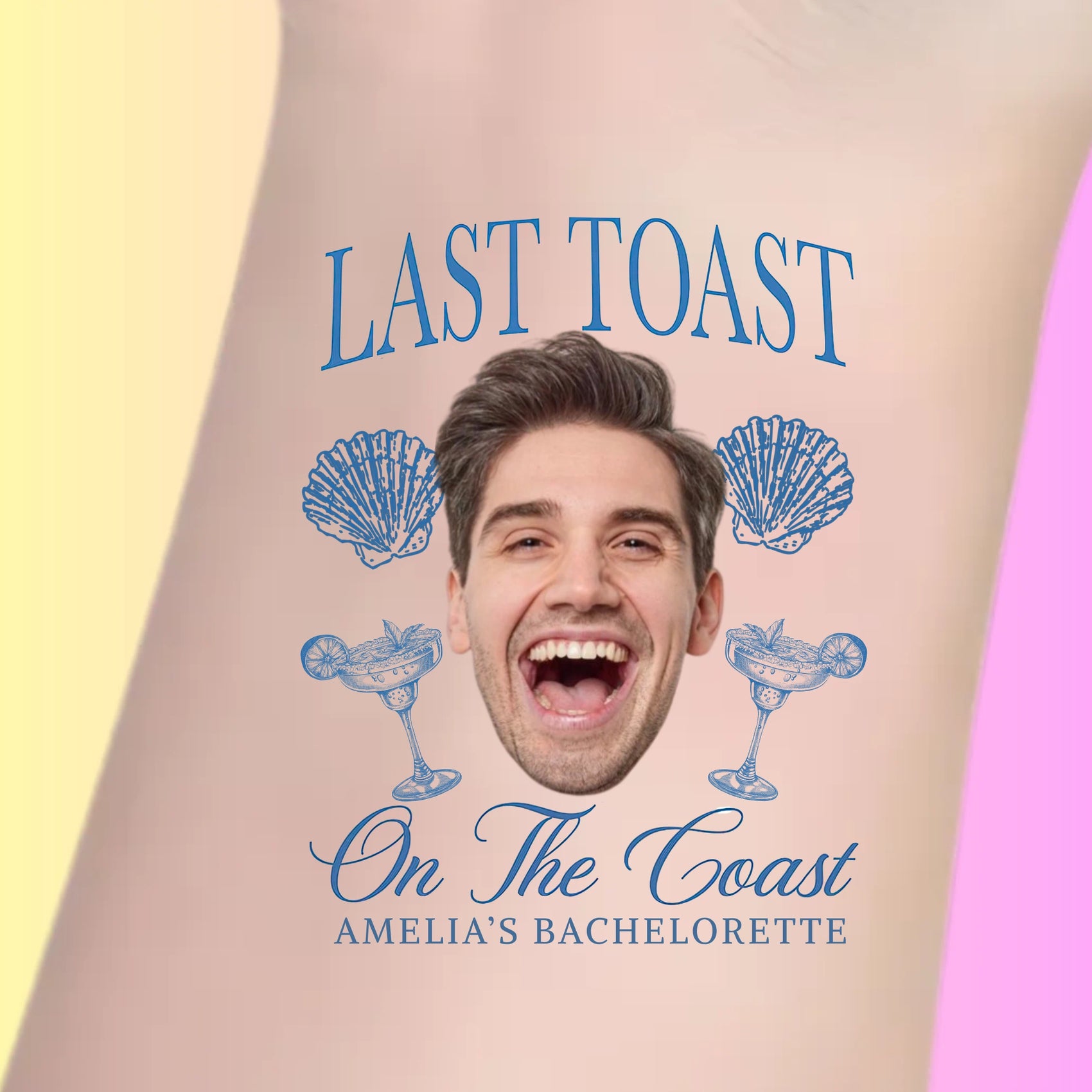 Custom Bachelorette Temporary Tattoos - Last Toast On the Coast